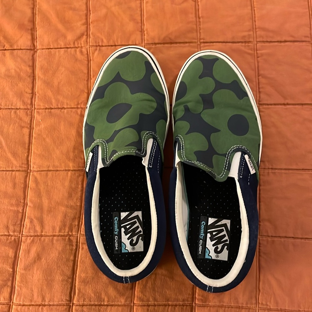 Vans Green Camo Slip-On Shoes